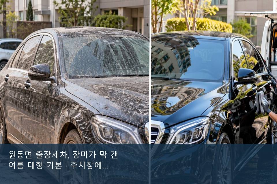 원동면 출장세차, 장마가 막 갠 여름 대형 기본 · 주차장에서 부른 날